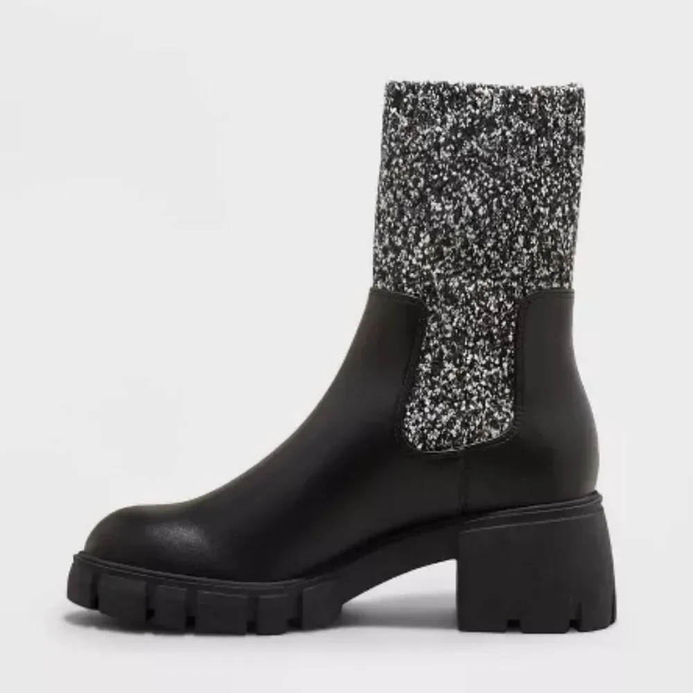 Ladies Black  And Grey Boots sz 10